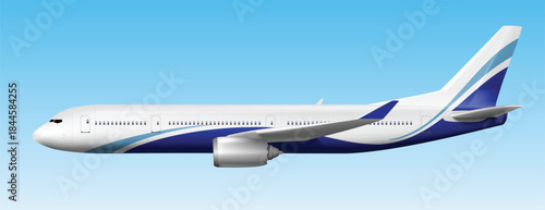modern plane side view art vector