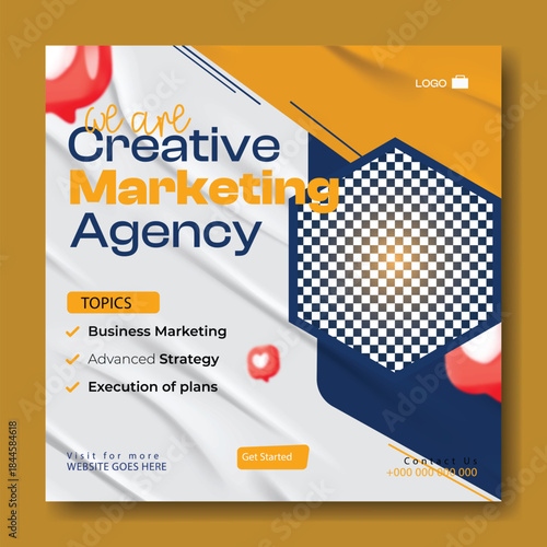 Digital Marketing Agency Promotion Template.
Modern Digital Marketing Social Media Design.
Online Marketing Business Creative Template.
Digital Marketing Strategy Banner Design.