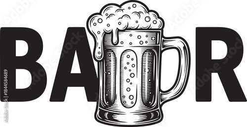 Beer Mug with Foamy Beer BAR