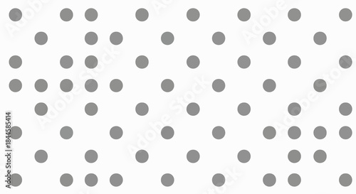 Seamless Pattern of Gray Dots Arranged in a Geometric Grid on a White Background, Minimalist Abstract Design Element