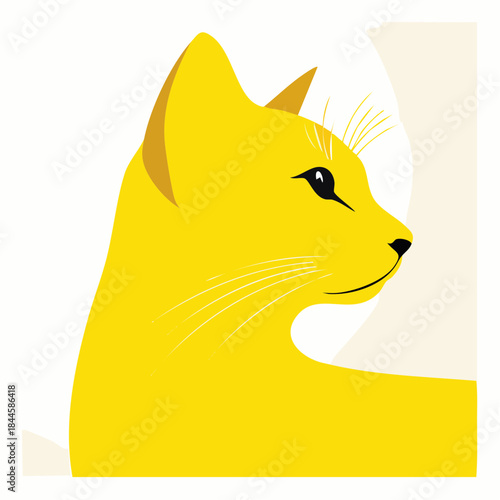 A cute cartoon kitten illustration of a happy orange baby feline animal with a funny smile and a tail for a pet vector art design