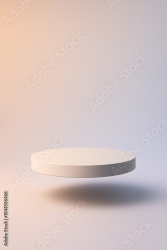 Minimal floating round podium on pastel gradient background with copy space for product mockups.