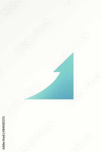 Minimal 3D upward arrow rising from a cube, showing growth, success, and positive business trend with copy space.