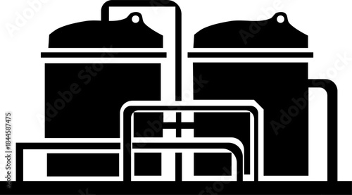 icon of a factory with square tanks