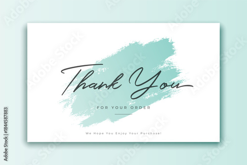 modern thank you for order card with grungy effect