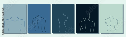 Minimal Line Art Body Fragments Set – Abstract Back and Shoulders