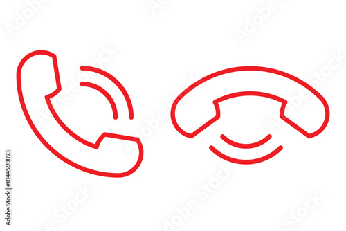 Phone icon. Phone call icon accept and decline