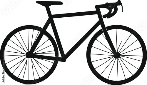 Strong linear outline of a bicycle made in compact geometric proportions