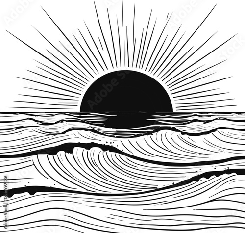 Minimalist bold outline of a human eye with abstract lashes