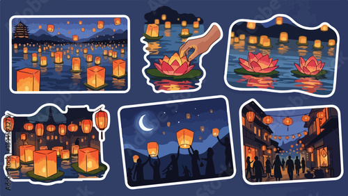 Colorful Lantern Festival Celebrating Tradition and Cultural Heritage at Night.