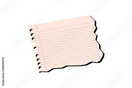 pink note paper on a white background. simple stationery mockup for reminders and messages