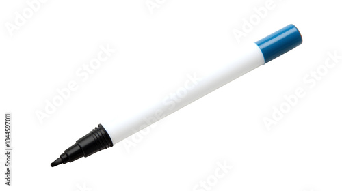 Black and White Dual-Tip Marker Pen Isolated on a White Background