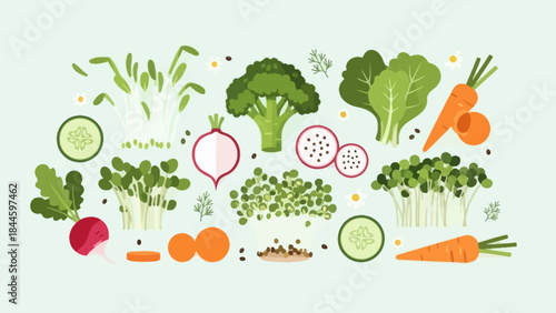 Variety of Fresh Organic Vegetables and Greens for Healthy Eating