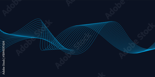 Abstract wave element for design. Digital frequency track equalizer. Stylized line art background. Vector illustration of smoky waves background