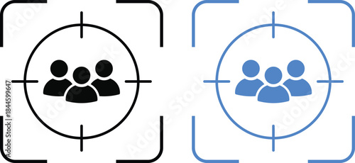 Marketing Strategy Icons. Target audience symbol set. Marketing strategy symbols. Customer Profile Icons