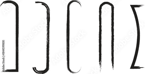 Variety of surgical hooks in medical illustration