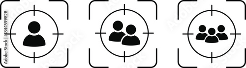 Marketing Strategy Icons. Target audience symbol set. Marketing strategy symbols. Customer Profile Icons