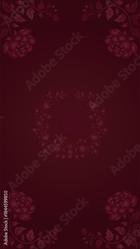 Elegant maroon background with sophisticated rose pattern for formal occasions