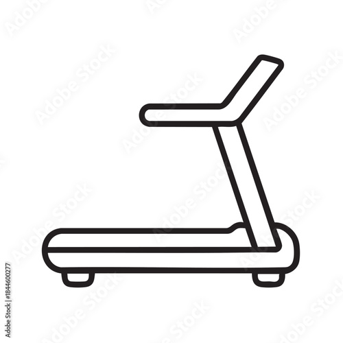 A simple line drawing depicts a treadmill a common piece of fitness equipment for indoor exercise