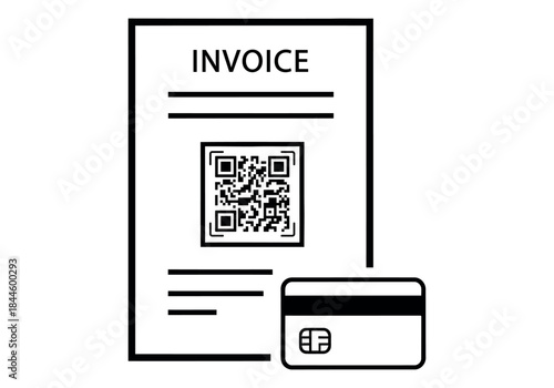 Invoice with QR code and credit card billing payment receipt online transaction ecommerce
