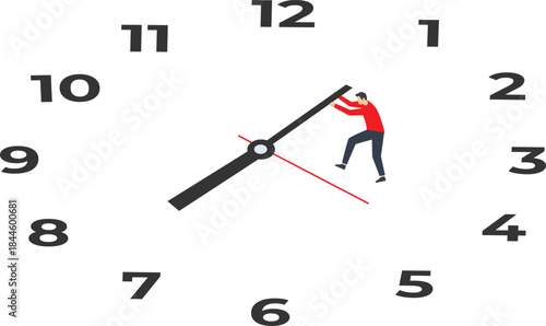  The businessman pushed the time back

