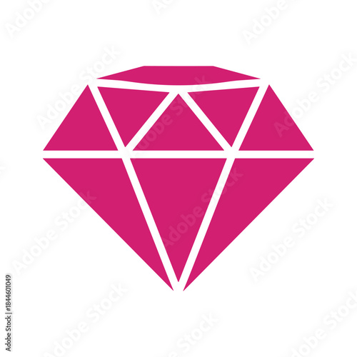 Pink diamond icon on white background