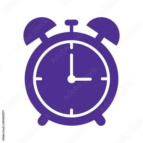 Alarm clock icon in purple color