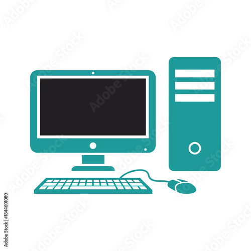 Computer system with monitor keyboard and mouse