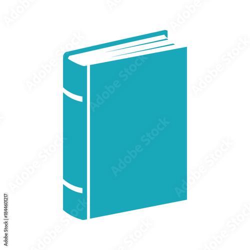 A simple teal hardcover book illustration