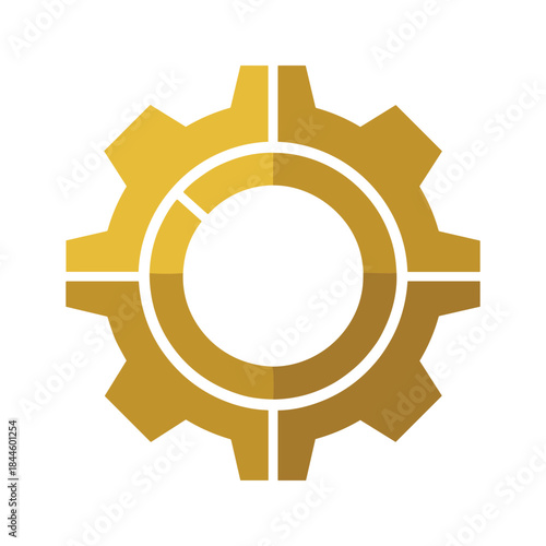 Golden gear icon representing industry and machinery