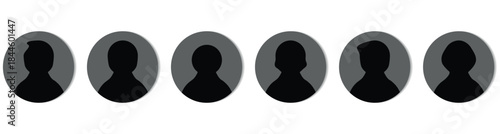Profile icon. Avatar icons set. User profile icon set. Avatar or person icon. Person and Profile. Vector flat illustration in grayscale. 