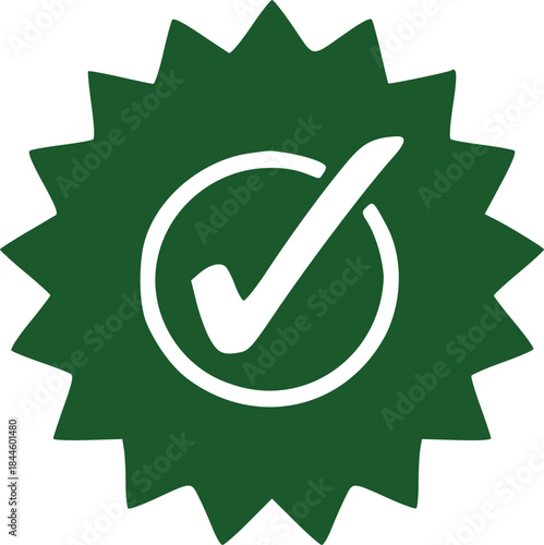 Approved Emblem: A stylized emblem of approval, with a check mark inside a circle, symbolizing confirmation, acceptance, and a seal of excellence.