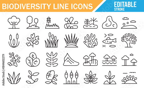 Environmental conservation vector symbols set.