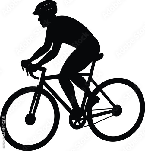 Bicycle riding silhouette silhouette vector illustration.