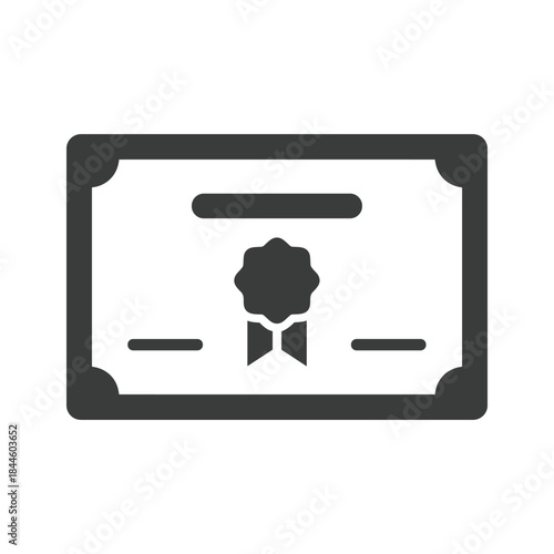 Certificate icon with ribbon and seal