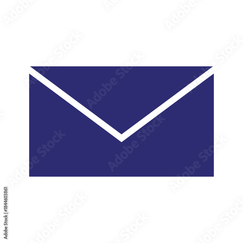 Simple blue envelope icon on white background