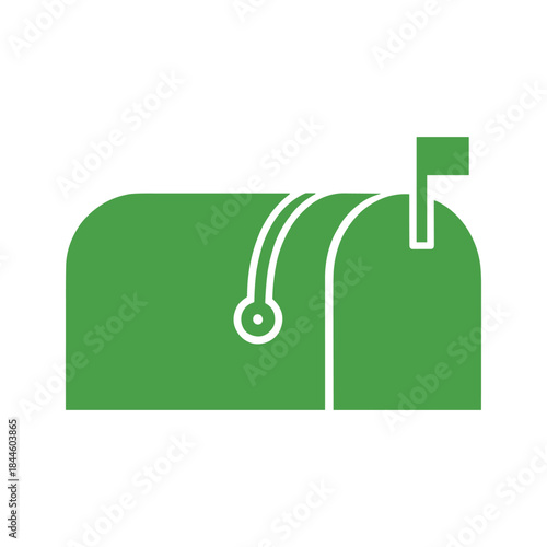 Green mailbox icon with flag