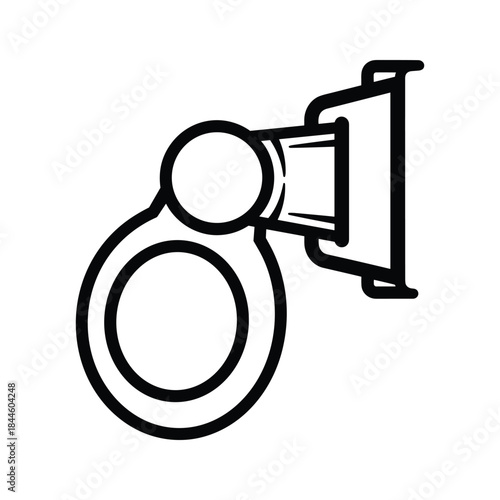 Simple line art of a wall mounted towel holder