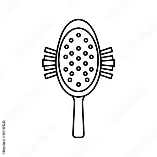 Simple line drawing of a hair brush