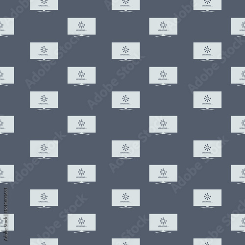 Computer monitor update process seamless pattern isolated on color background