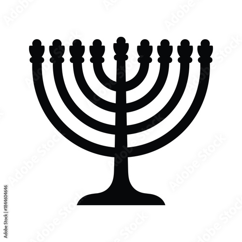Menorah symbol on white background