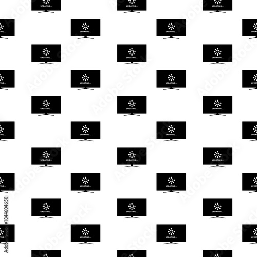 Computer monitor update process seamless pattern isolated on white background