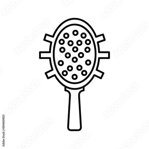 Simple line drawing of a scalp massager