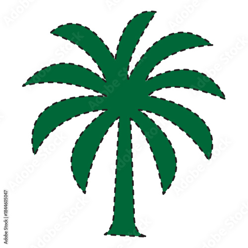 A vector icon silhouette of a palm tree. 