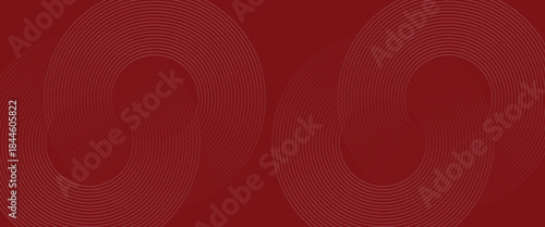 Collection of red concentric circles. Collection of radial sound wave or sonar rings. Pack of radar icon symbols, targets, dashed lines, halftones.