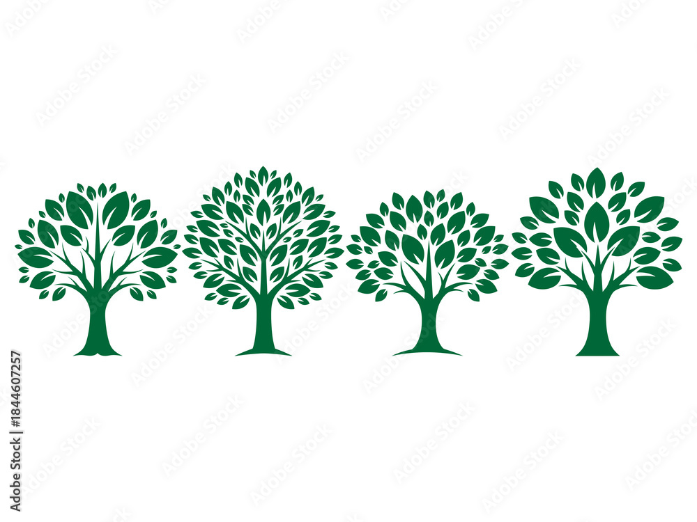 Obraz premium set of green trees