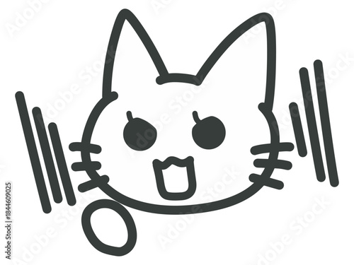 叫ぶ猫のイラスト
