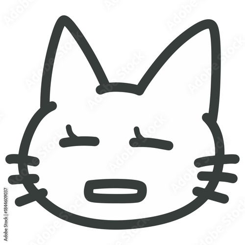 目を細めている猫のイラスト