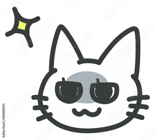 企んでいる表情の猫のイラスト