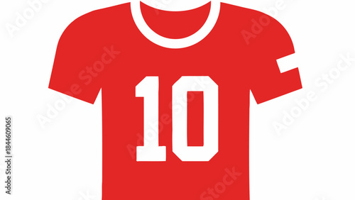 Red cotton t-shirt vector illustration featuring a casual fashion design template on a blank textile tee for clothing print art